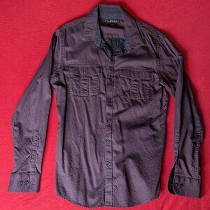 Marc Anthony Slim Fit Deep Burgundy Button-Up Shirt – Size Small